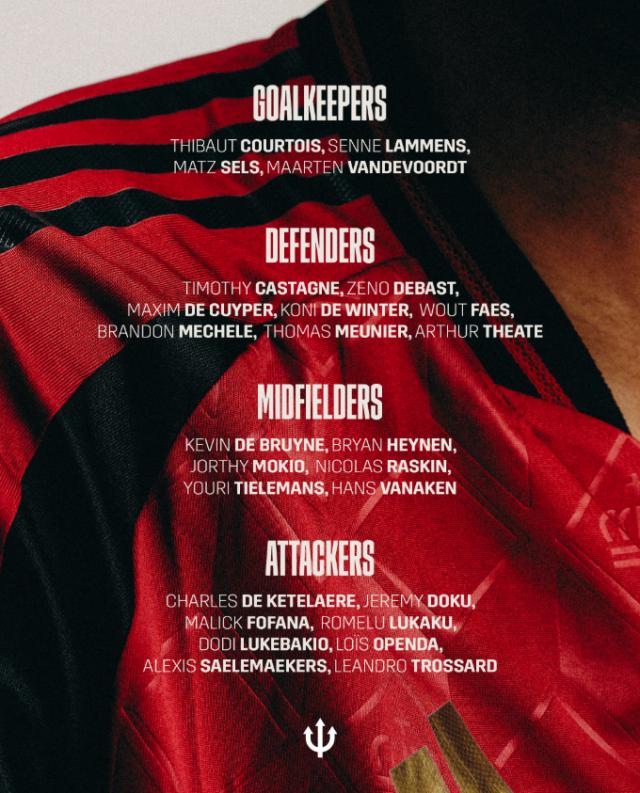 比利时队名单：库尔图瓦原谅红魔，卢卡库、丁丁领军